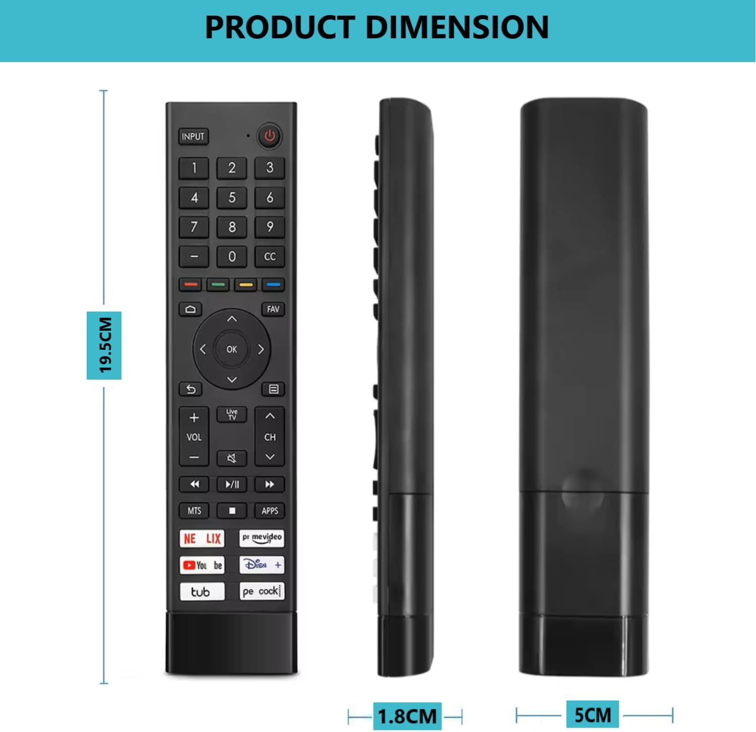 Replacement Smart TV Remote Control for Hisense 4K UHD Android TVs 50A6G 55A6G 60A6G 65A6G 70A6G 75A6G and U6G U68G Models - Image 6