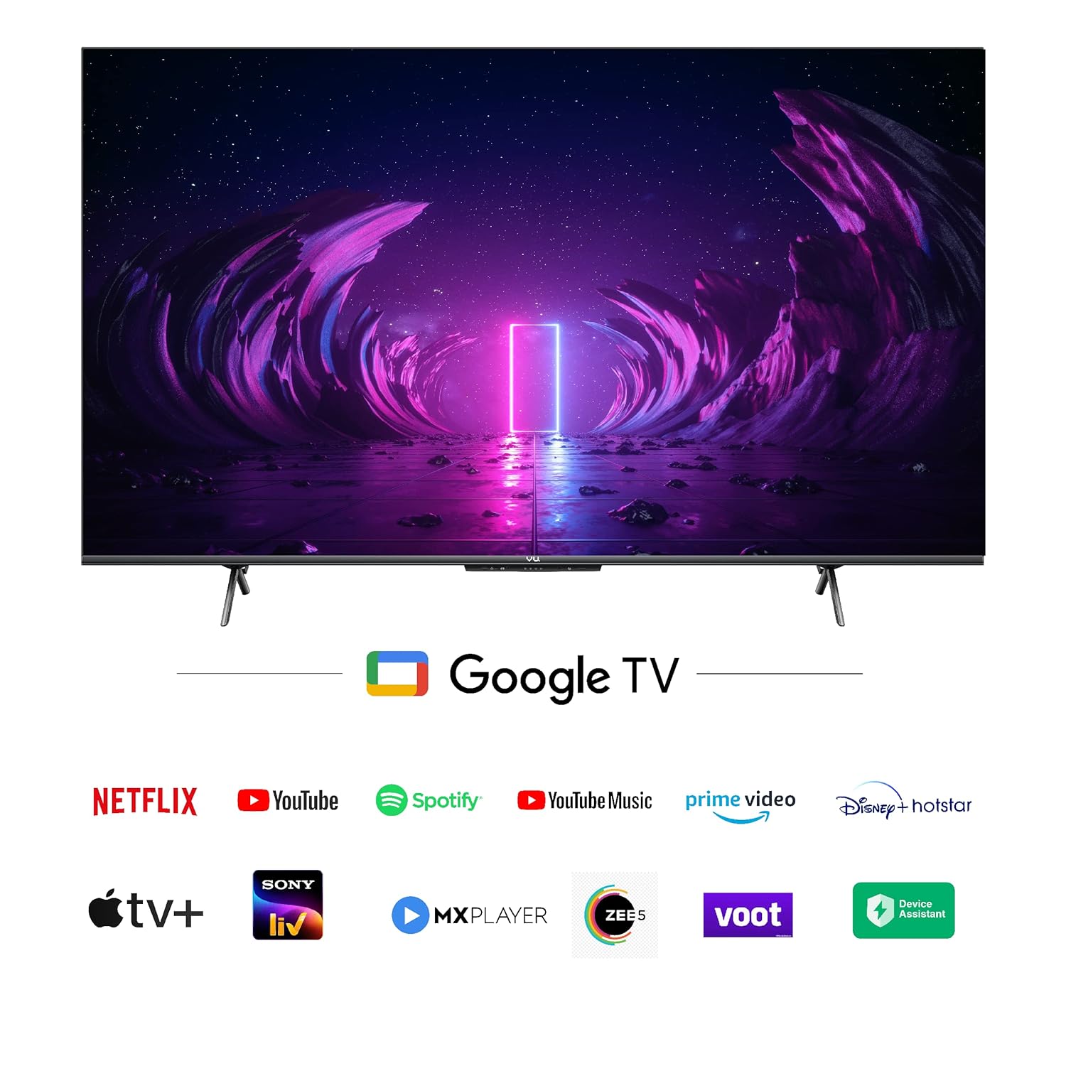 VU 50 inch 4K Smart Google TV GloLED Series 50GloLED Grey New - Image 4