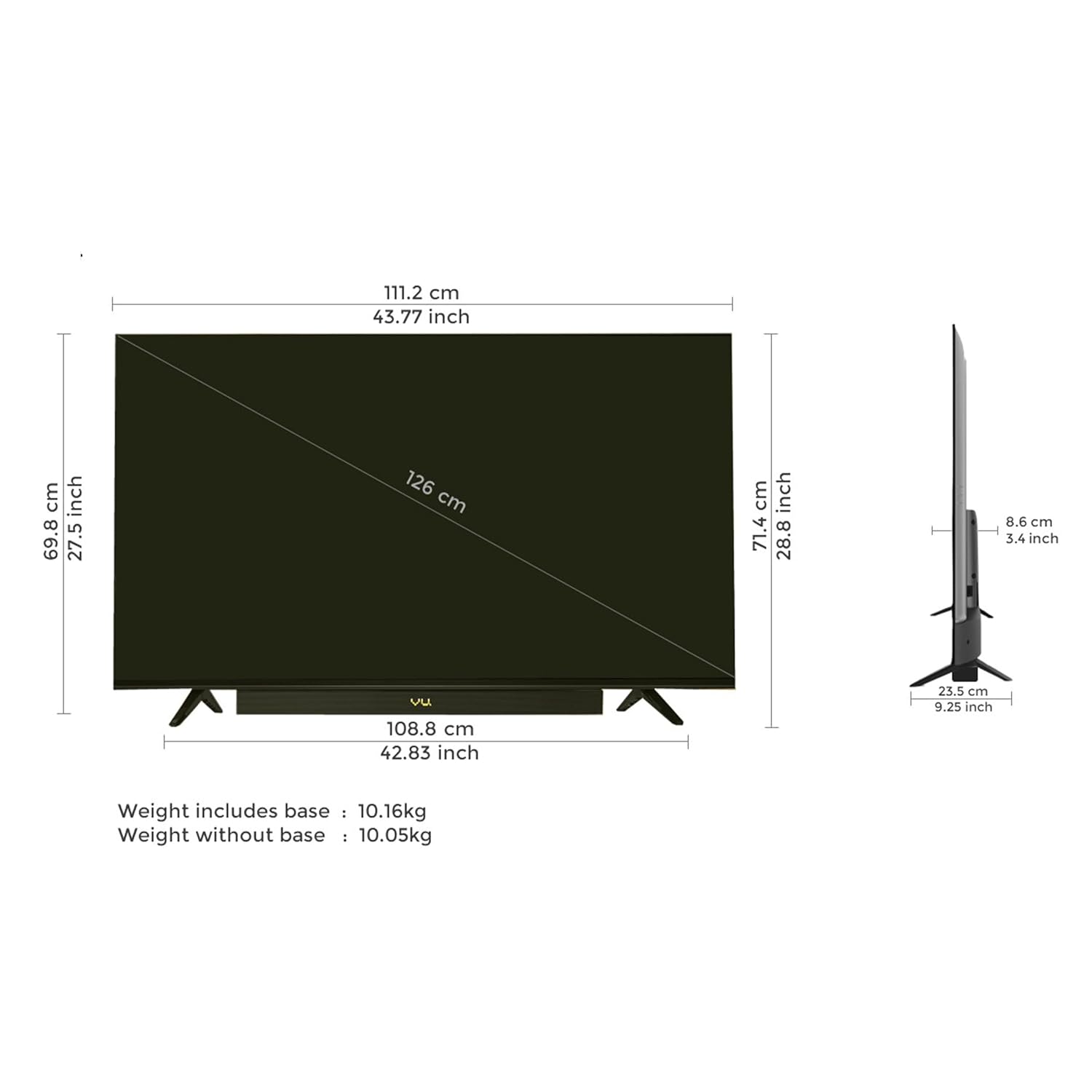 Vu 50 Inch Vibe Series QLED 4K Ultra HD Google TV Black - Image 7