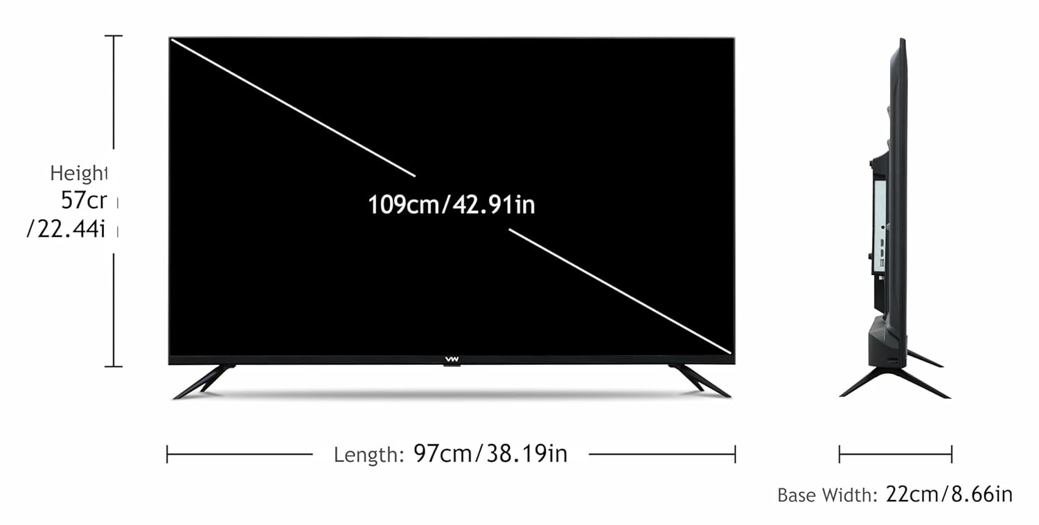 VW 43 inch Frameless Full HD Smart LED TV VW43C3 Black with 18 Months Warranty - Image 5