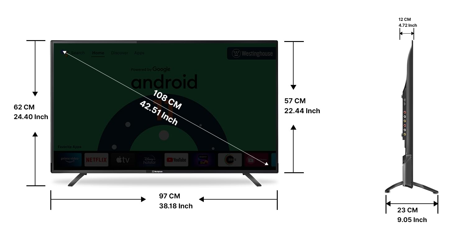 Westinghouse 43 Inch Full HD Certified Android LED TV WH43FX71 Black - Image 5