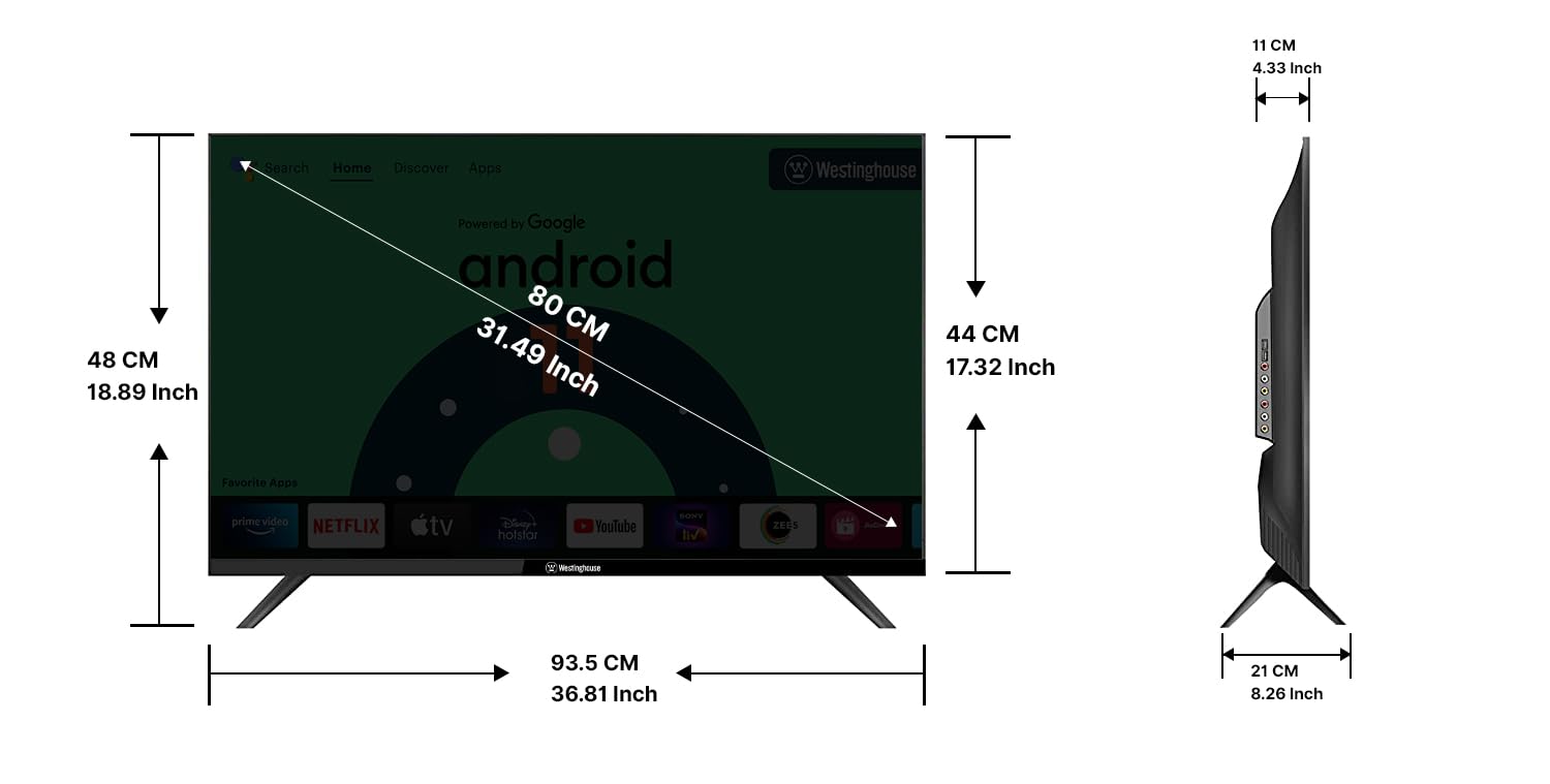 Westinghouse 32 Inch HD Ready Certified Android LED TV WH32HX41 Black - Image 5