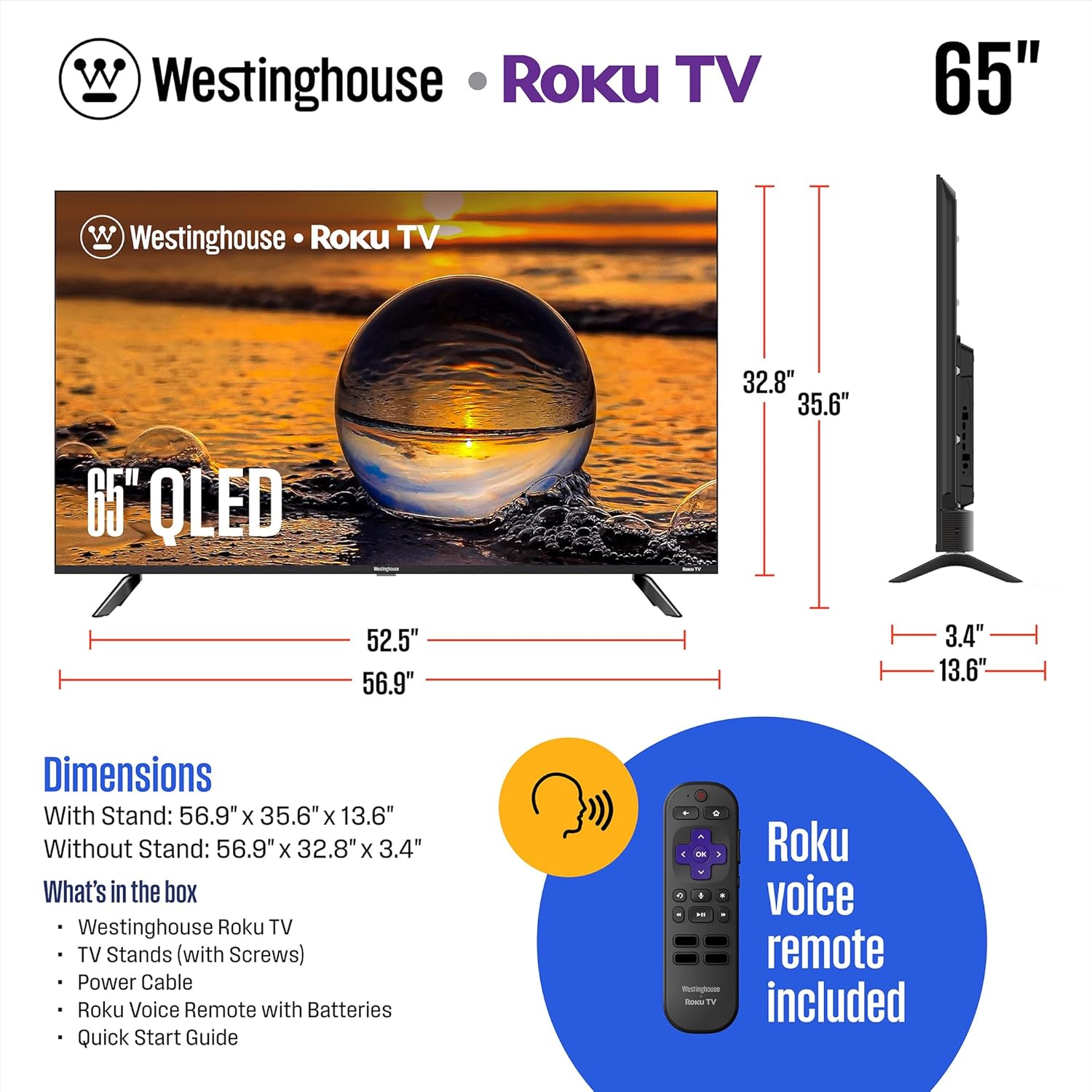 Westinghouse 65 Inch Edgeless QLED 4K UHD Smart TV with HDR 10+ and Dolby Vision - Image 6