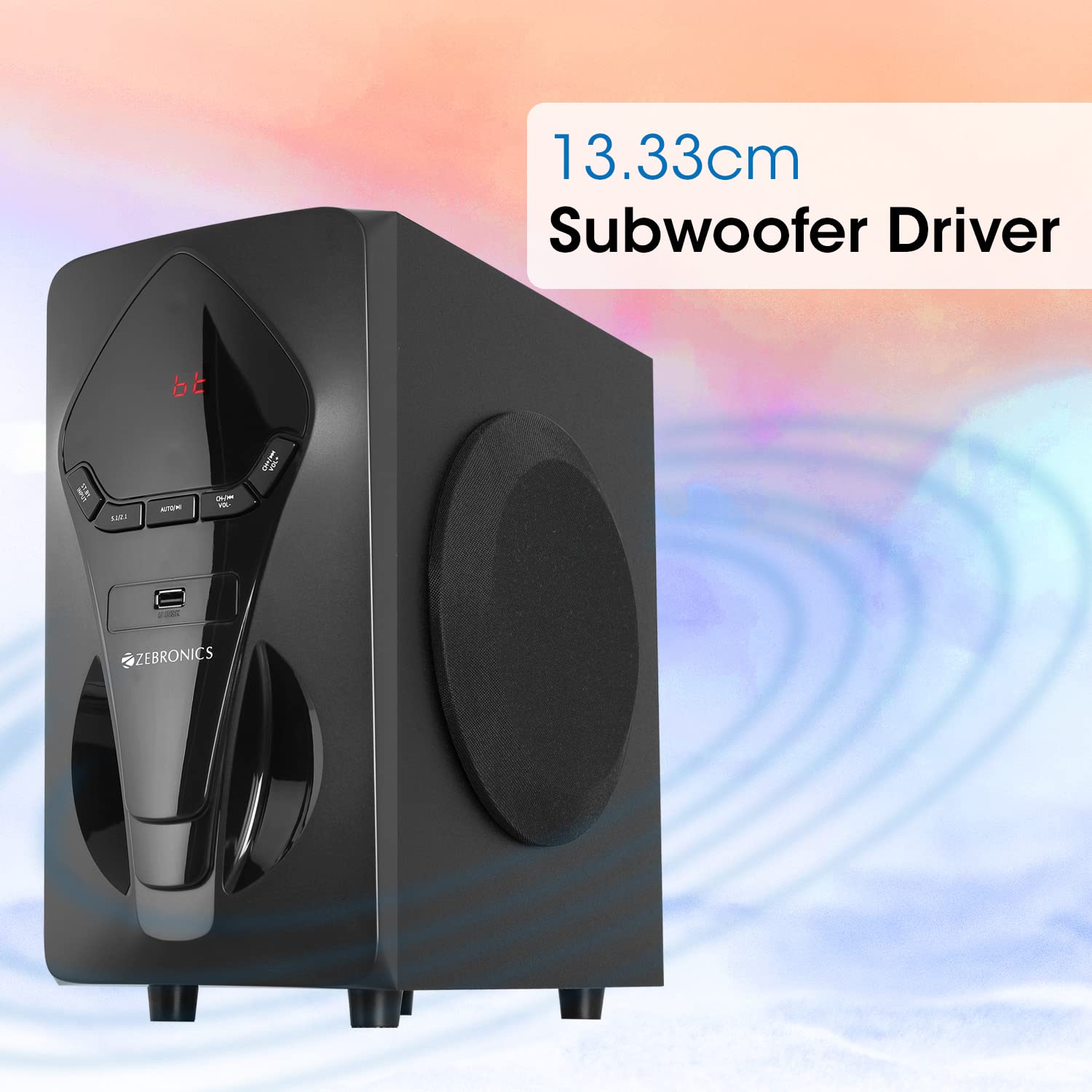 ZEBRONICS BT7591RUCF 5.1 Home Theater Speakers 95W RMS with 5.25" Subwoofer Bluetooth 5.0 Wall Mount - Image 4