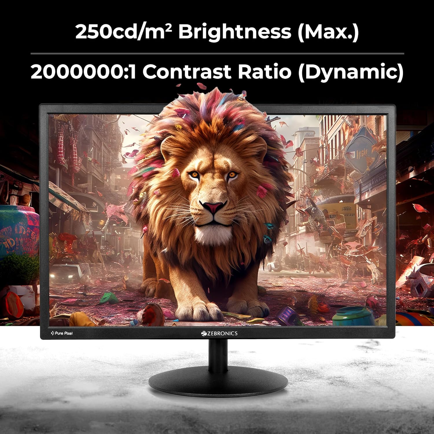Zebronics EA122 21.5 inch HD+ LED Monitor 1680x1050 16:10 Aspect Ratio 16.7M Colors - Image 2