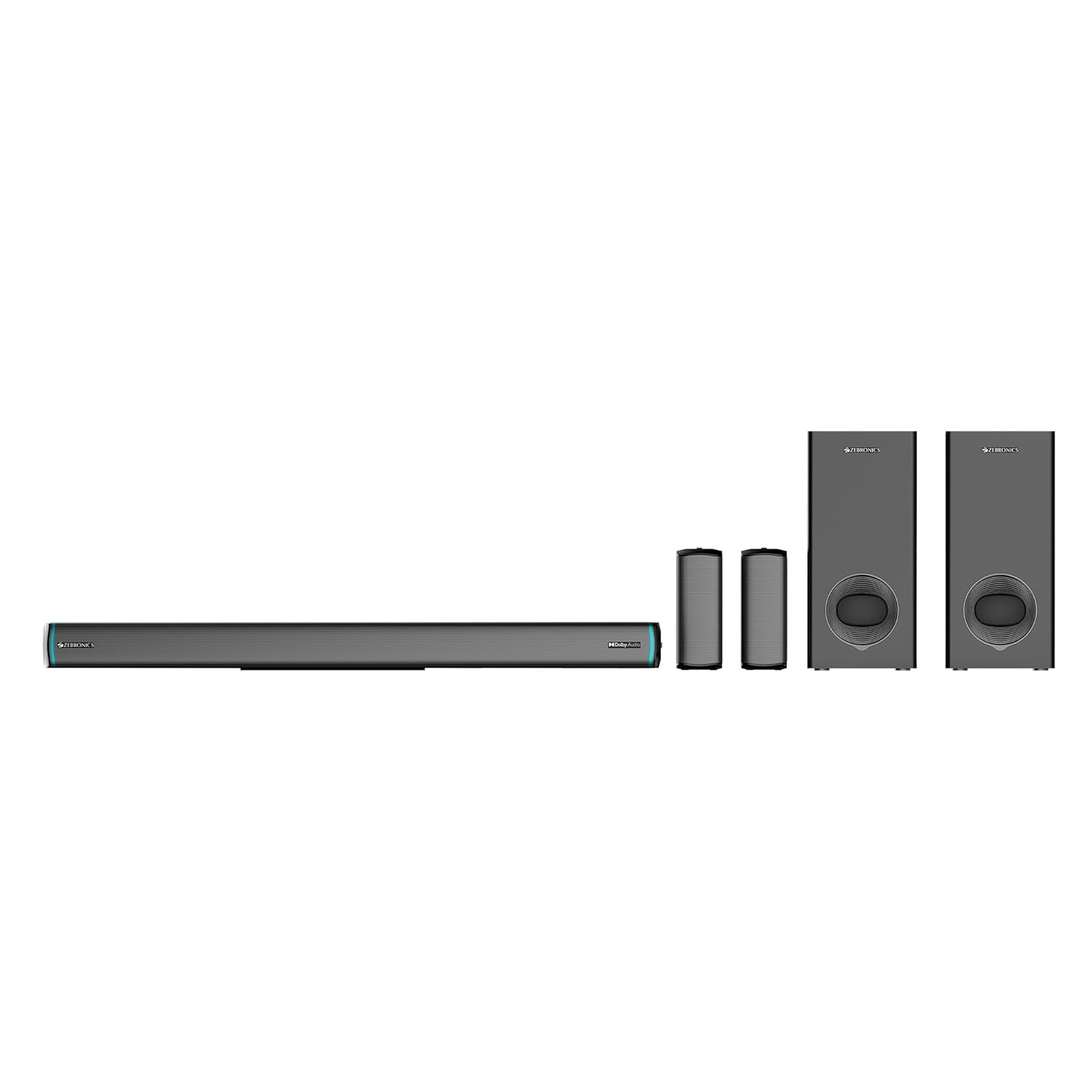 Zebronics Juke Bar 9550 Pro 625W 5.2 Channel Soundbar with Dual Wireless Subwoofer, Silver - Image 8