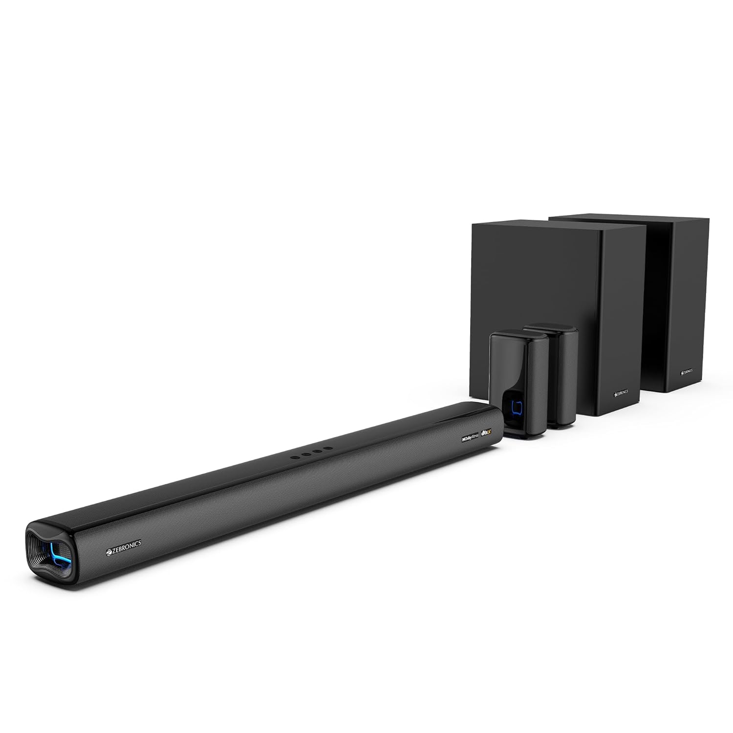 ZEBRONICS Juke BAR 9900 725W Dolby Atmos DTS X 7.2.2 Surround Soundbar Dual Wireless Subwoofer RGB LED - Image 2
