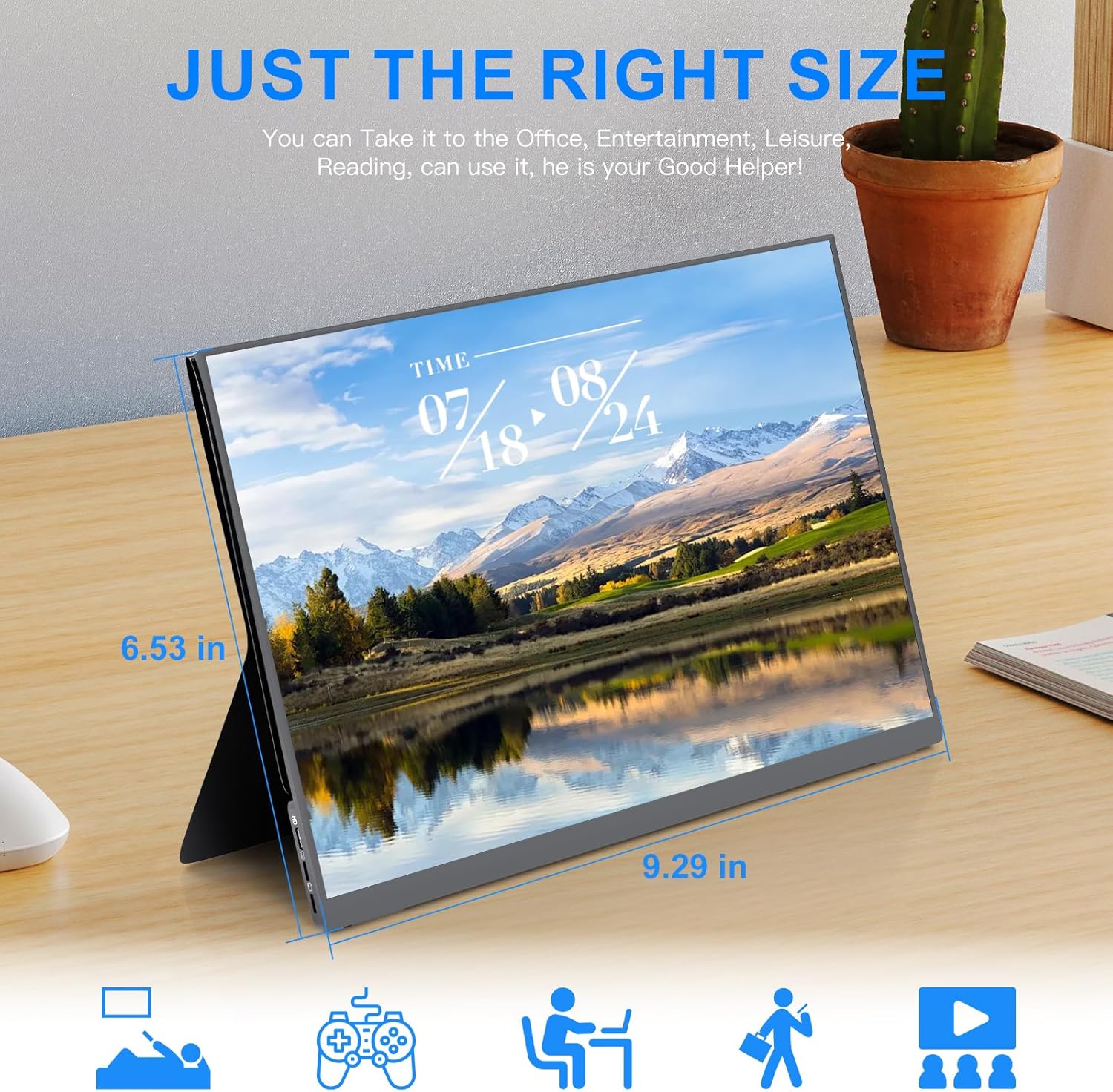10.5'' 2K FHD 60Hz Portable Laptop Monitor with HDR, USB-C, HDMI, Speakers, Smart Cover - Image 6