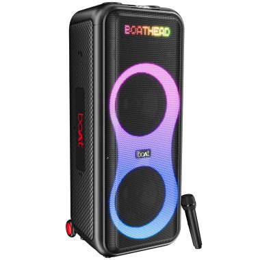 boAt PartyPal 600 220W Premium Black Party Speaker with Dynamic Pixels and Wireless Mic