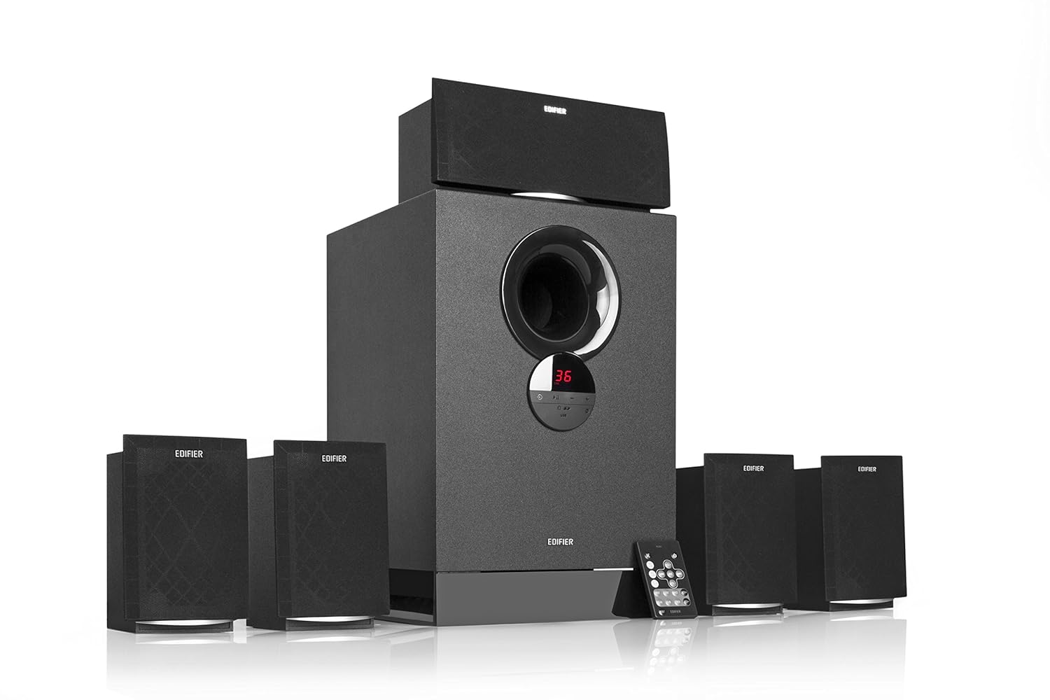 Edifier R501BT 93W 5.1 Channel Wireless Bluetooth Satellite Speaker System Black