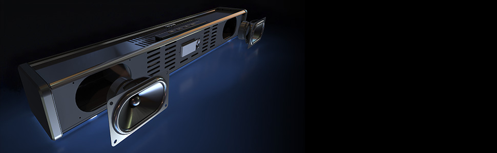 custom-tuned racetrack drivers - image highlighting the drivers within the speaker casing