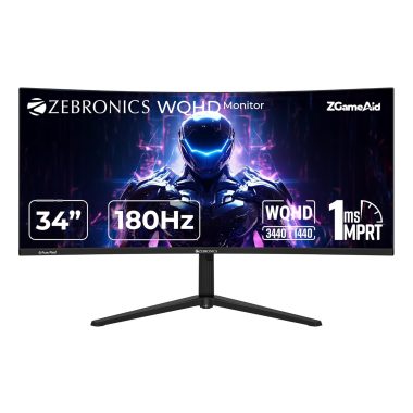 Zebronics N34A 34 Inch 1500R Curved Ultrawide WQHD Gaming Monitor 180Hz 1ms MPRT HDR10