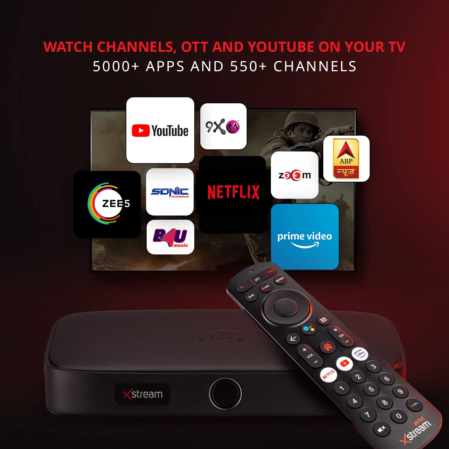 Airtel Xstream Android TV Box 1 Month Ultimate Telugu SD Pack Free Installation - Image 3