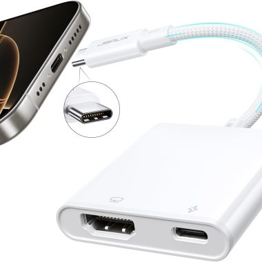 JSAUX 2-in-1 USB C to HDMI Adapter 4K 100W PD Charge for iPhone 16/15 Pro Max, MacBook, Samsung S24