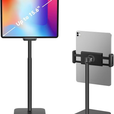 Adjustable 360° Tablet Desk Stand Holder Clamp for 4.7-15.6" Devices Black