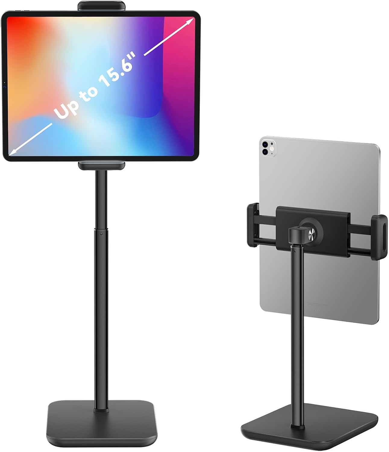 Adjustable 360° Tablet Desk Stand Holder Clamp for 4.7-15.6" Devices Black
