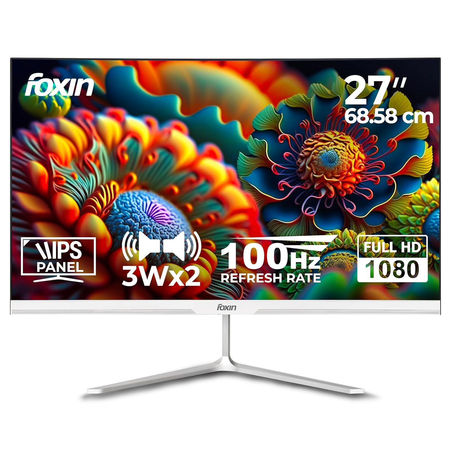 Foxin Elite 27 Inch FHD IPS Flat LED Monitor 100Hz 1ms Frameless Slim