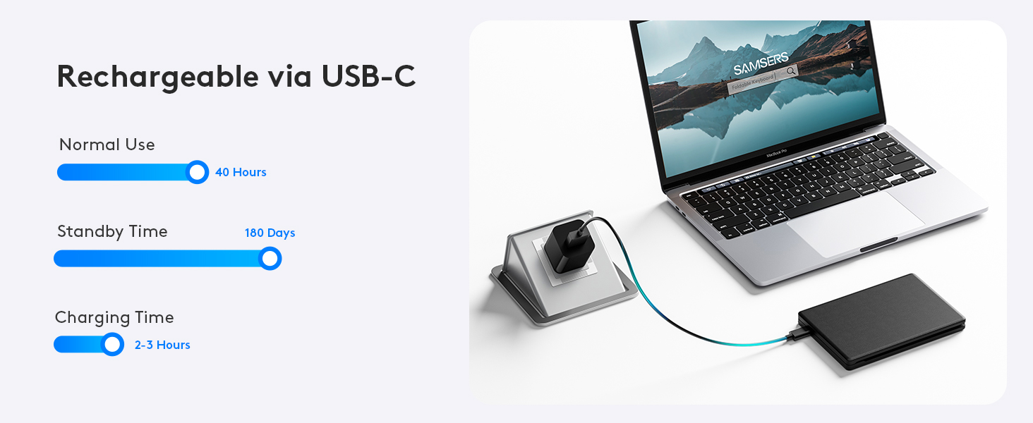 Rechargeable via USB-C