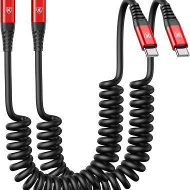 6ft Red Coiled USB C to USB C Fast Charging Cable 2-Pack for iPhone 16/15, MacBook Pro, iPad Pro, Samsung S23
