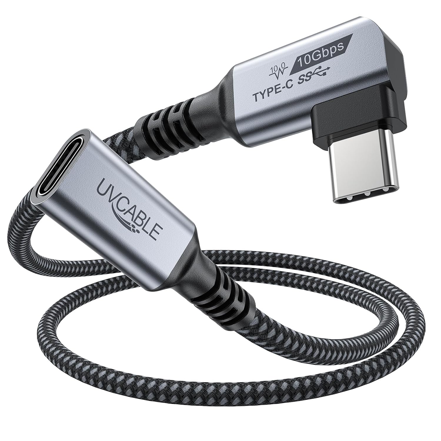 10Gbps 3ft USB C Extension Cable Right Angle 90 Degree 100W PD Charging 4K Video