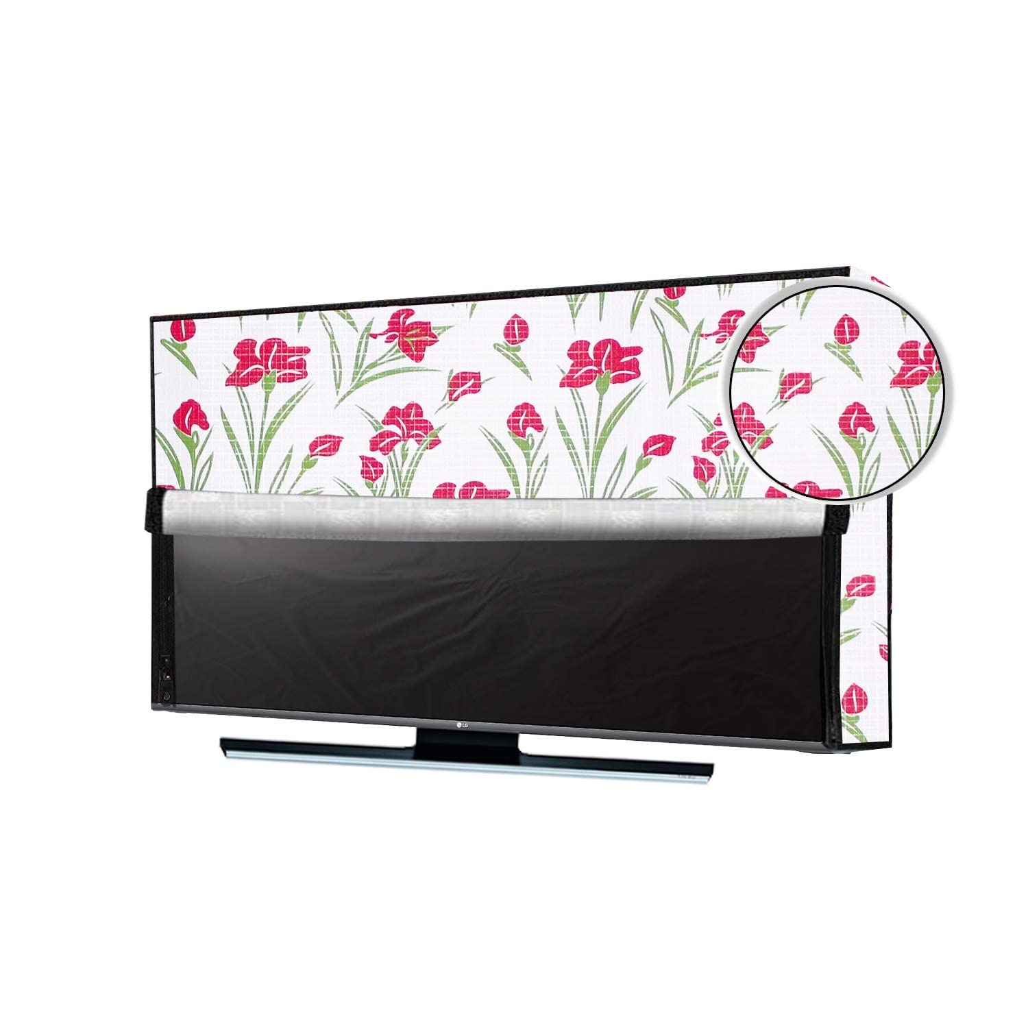 Decorly Furnishing Multicolor Printed 65 Inch LED TV Cover for All Brands and Models