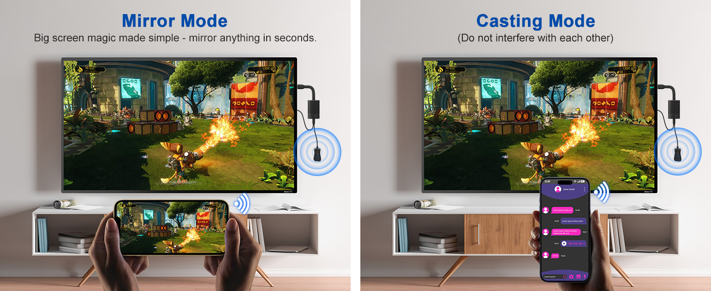 Wireless HDMI display dongle adapter