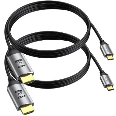 4K USB C to HDMI Cable 2-Pack 6ft, Thunderbolt 3, for iPhone 15/16 Pro, S25, MacBook Pro, iPad Pro