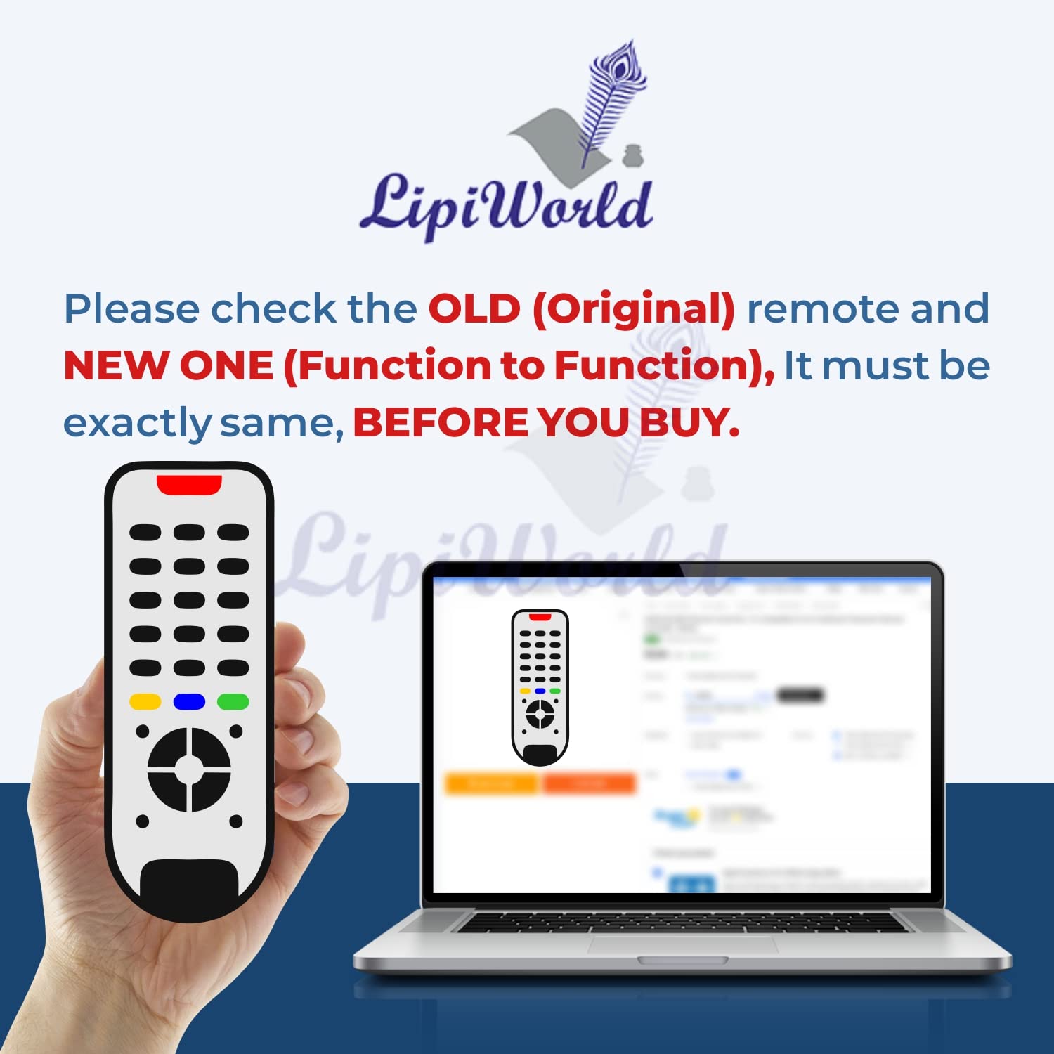LipiWorld RM-L1600 Universal Smart TV Remote Control Netflix YouTube for Samsung LG Sony Panasonic - Image 2