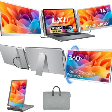 14 Inch FHD 1200P 16:10 IPS Portable Triple Screen Laptop Monitor Extender 12-16.2 Inch USB-C HDMI