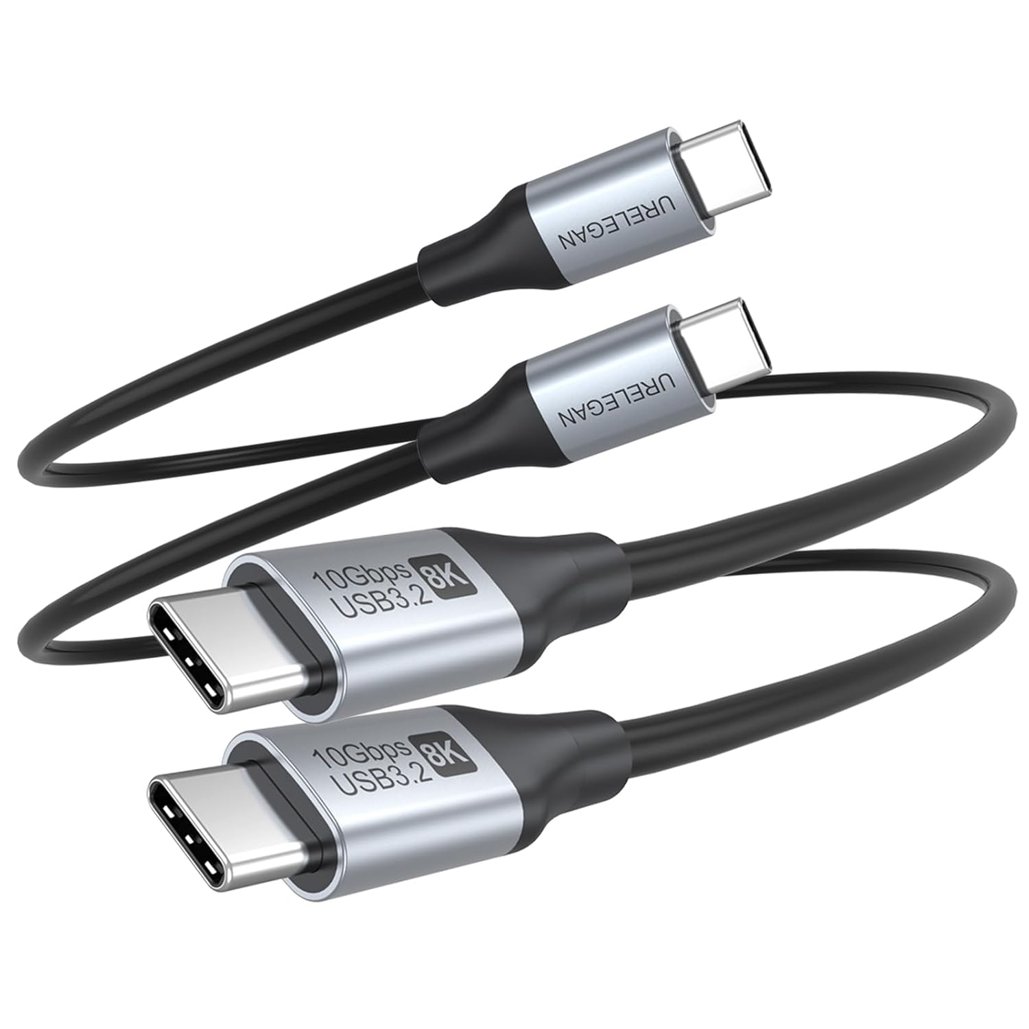 2-Pack 1.6FT Short USB C Cable 10Gbps 100W 8K Video CarPlay Cord for S9-S25 iPhone 16 15