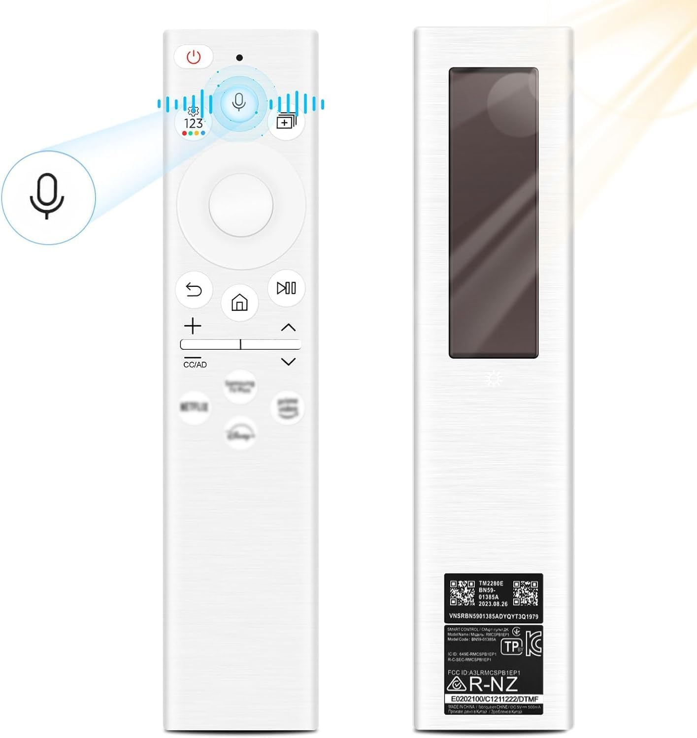 White BN59-01391A Solar Voice Remote Replacement for Samsung Smart TV USB-C