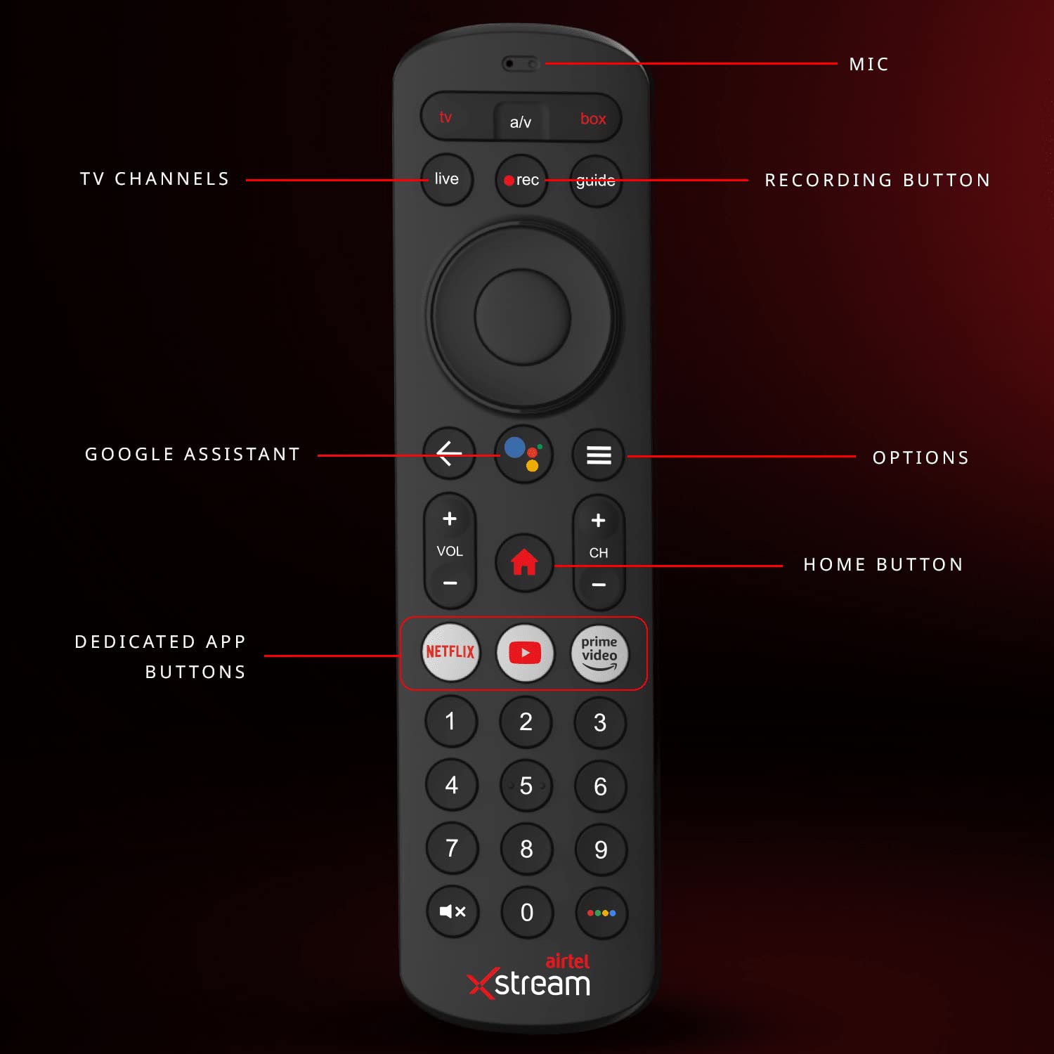 Airtel Xstream Android TV Box with 1 Month Ultimate Gujarati Hindi SD Pack and Free Installation