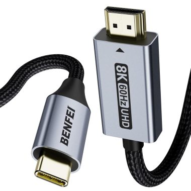 BENFEI 6ft USB C to HDMI 2.1 Cable 8K@60Hz 4K@240Hz Aluminum Nylon Braided iPhone 15 Pro compatible