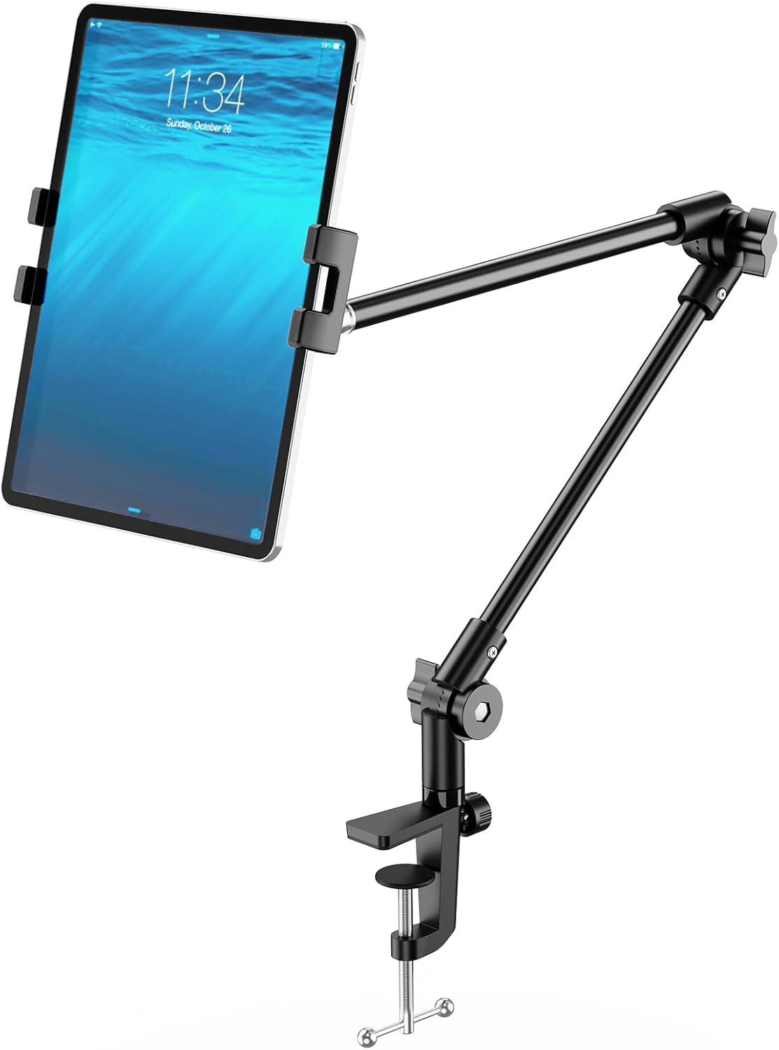 Adjustable 27-inch Tablet Phone Mount Holder for 4.7-12.9 inch Devices, iPad, iPhone, Galaxy Tab