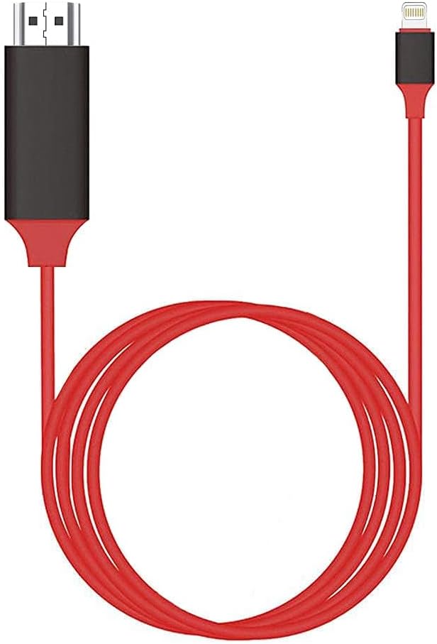 Lightning to HDMI Adapter 1080P MFi Certified Red for iPhone iPad iPod