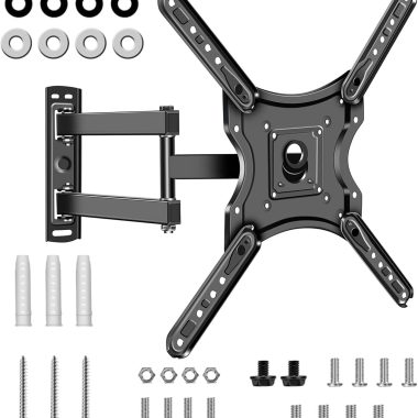 OSAGIE 14-55 Inch Full Motion Swivel Articulating Arm TV Wall Mount Bracket for Flat Curved Smart TVs Up to 55 lbs Max VESA 400x400mm