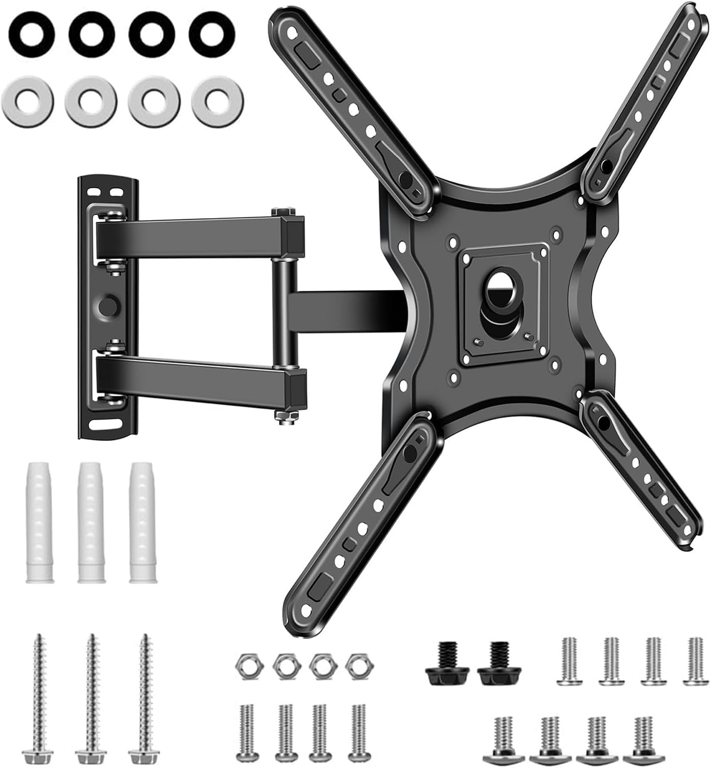 OSAGIE 14-55 Inch Full Motion Swivel Articulating Arm TV Wall Mount Bracket for Flat Curved Smart TVs Up to 55 lbs Max VESA 400x400mm