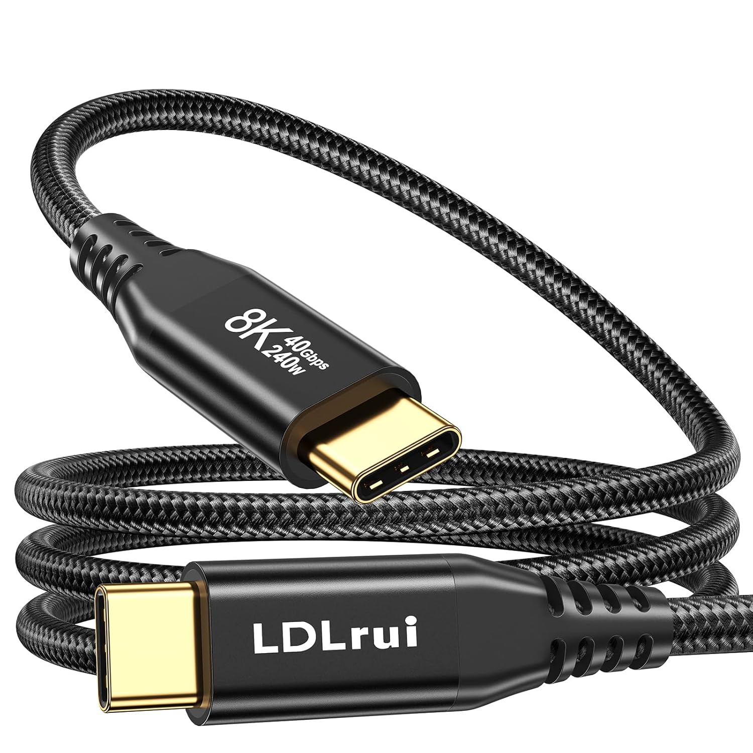 LDLrui 6FT USB C to USB C Monitor Cable 8K@60Hz UHD 40Gbps Data 240W PD Fast Charging for MacBook Pro Dell iPad Pro