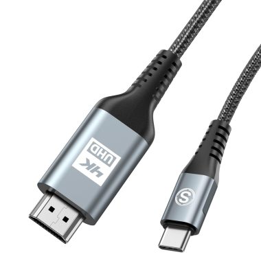 4K 3.3ft USB C to HDMI Cable Thunderbolt 3/4 Compatible for iPhone Samsung MacBook iPad