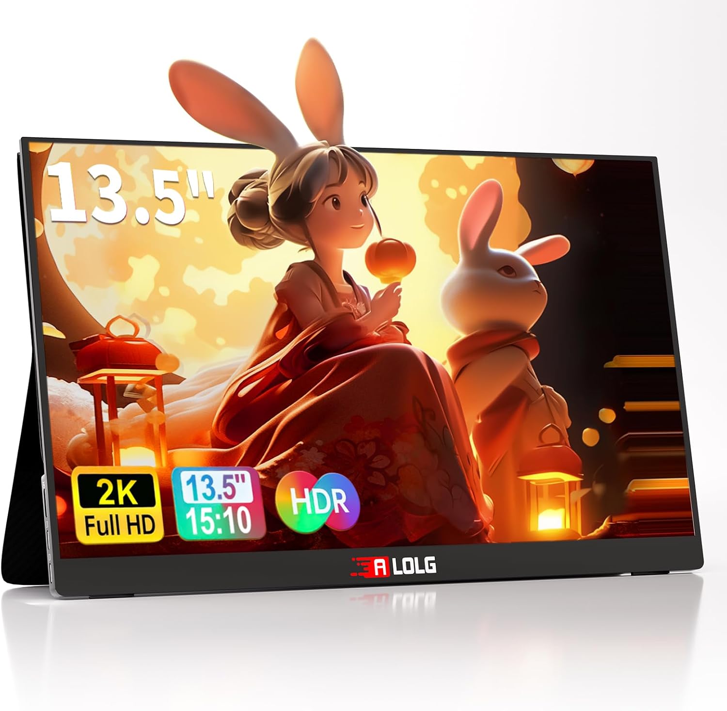 13.5 Inch 2K FHD 60Hz Portable Laptop Monitor with HDR IPS Panel and Smart Cover