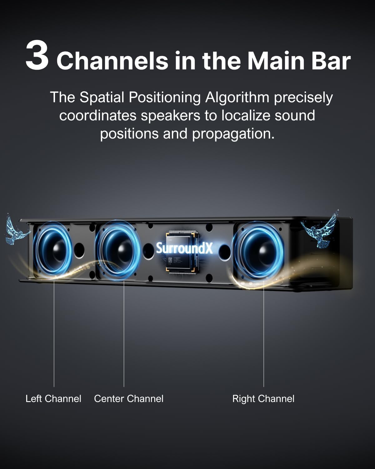 ULTIMEA Poseidon D80 460W 7.1 Surround Sound System with Dolby Atmos, 6.5" Subwoofer, 4 Wired Speakers, APP Control, 2025 Upgrade - Image 3