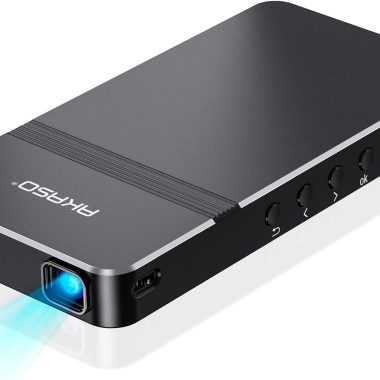 AKASO 1080P Pocket DLP Mini Projector WiFi HDMI Rechargeable Battery Stereo Speakers Remote Control