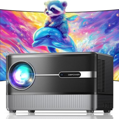 DBPOWER 5G WiFi Bluetooth Portable Outdoor Projector 4K 1000ANSI Native 1080P Auto Focus 5" LCD