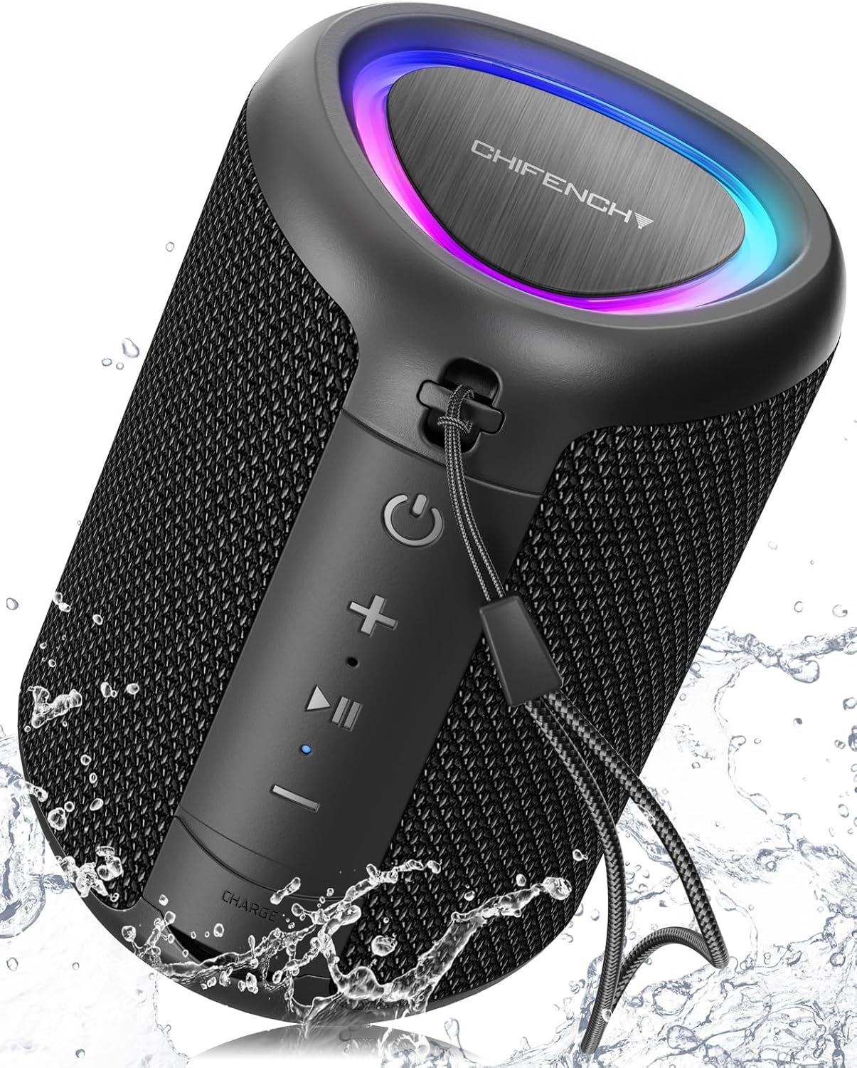 Portable Bluetooth Speaker with Lights, Crystal Clear Sound, IPX5 Waterproof, 20-Hour Playtime, Small Wireless Outdoor Speaker