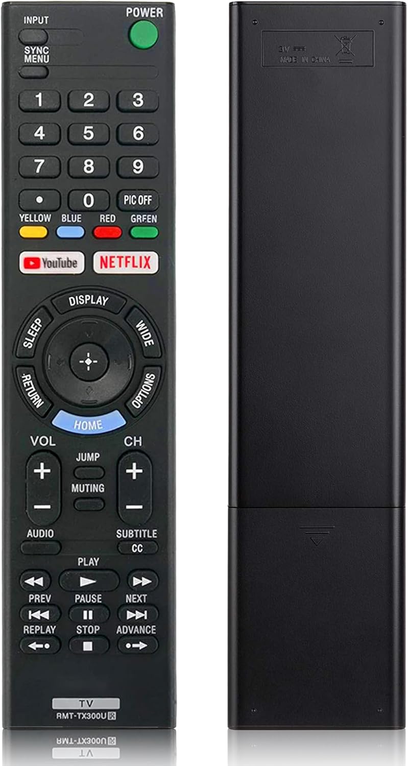 Sony TV Remote Replacement for Bravia Smart LED UHD LCD HD Google TVs RMT-TX300U RMT-TX100U with YouTube Netflix - New