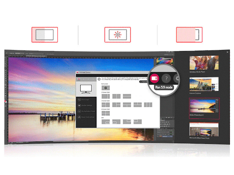 LG UltraWide Monitor UI