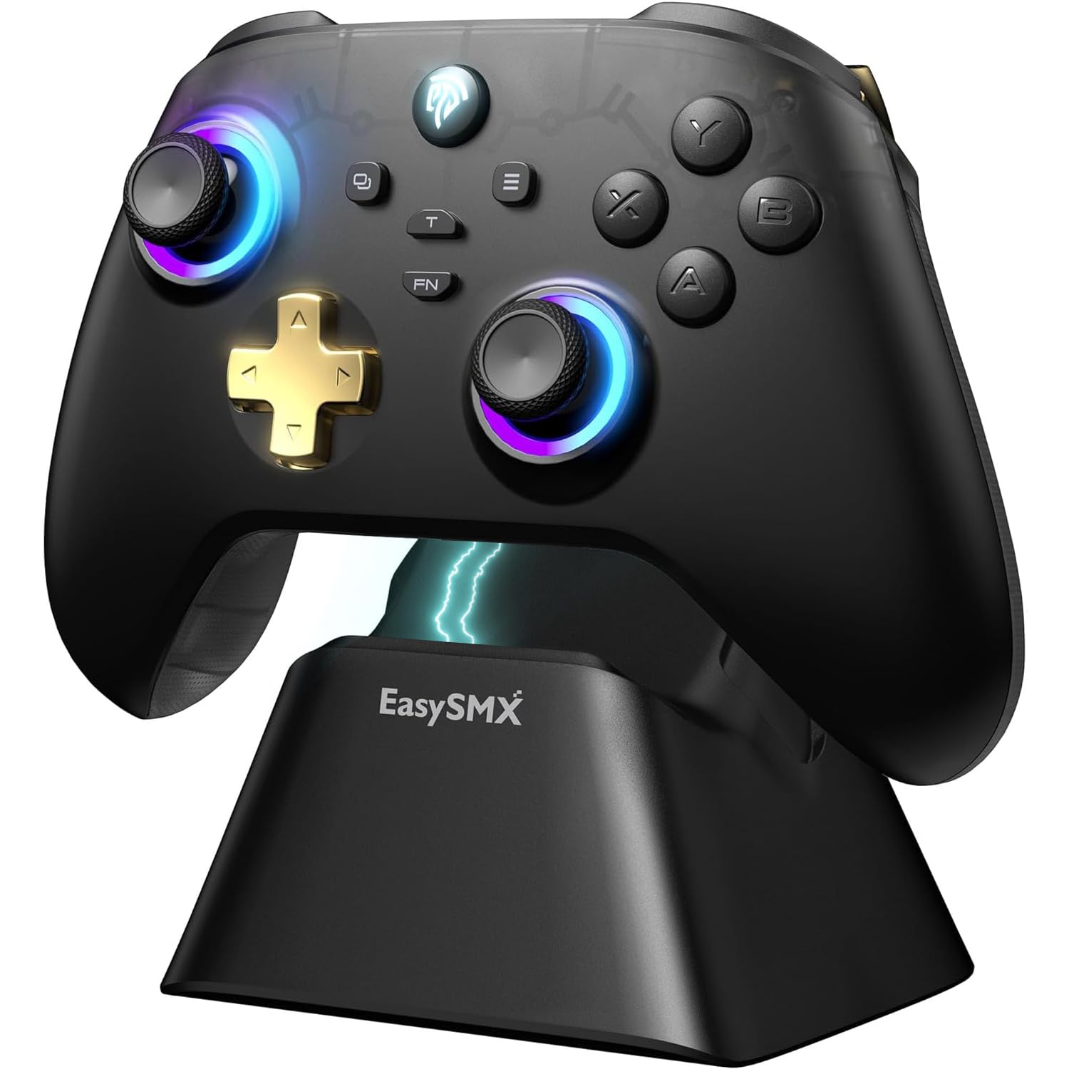 EasySMX D05 Enhanced Wireless Bluetooth Pro Controller for PC Android Steam Switch - Black, 1000mAh Battery