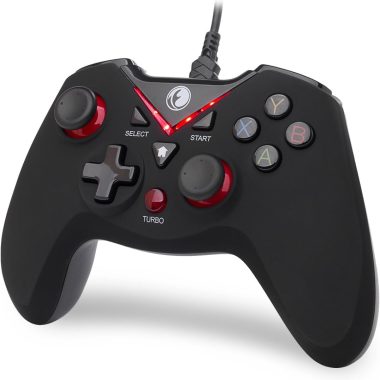 V-one Red Wired USB Gaming Controller Gamepad Joystick for PC, Steam, Android, PS3