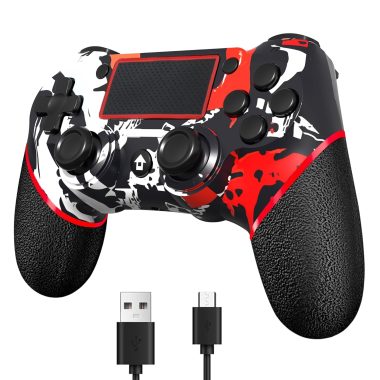 Flame Red Wireless Controller for PS4/Pro/Slim and PC with Touchpad, Headphone Jack, Motion Control