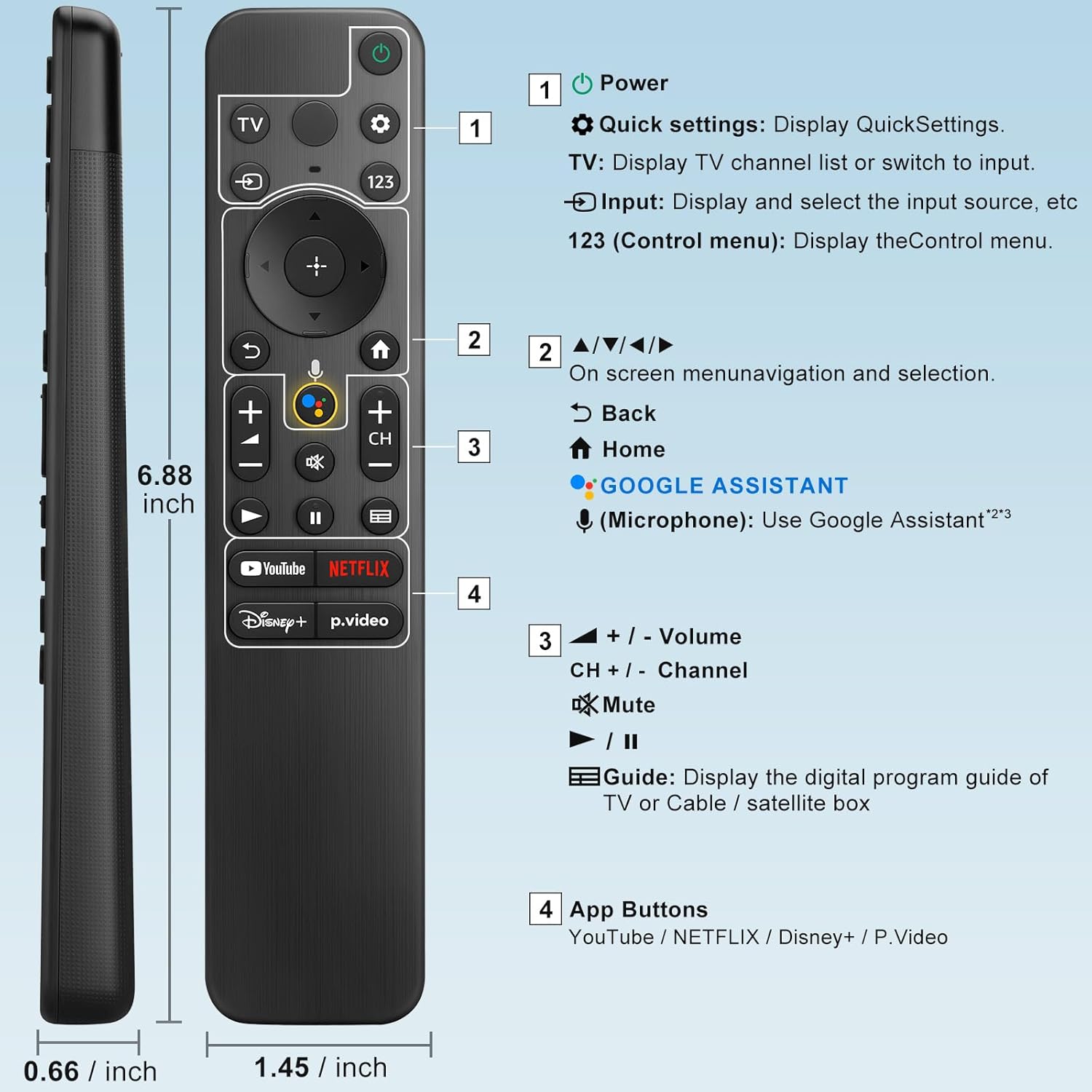 Sony Bravia XR 4K HDR Smart Google TV Voice Remote Replacement - Image 7